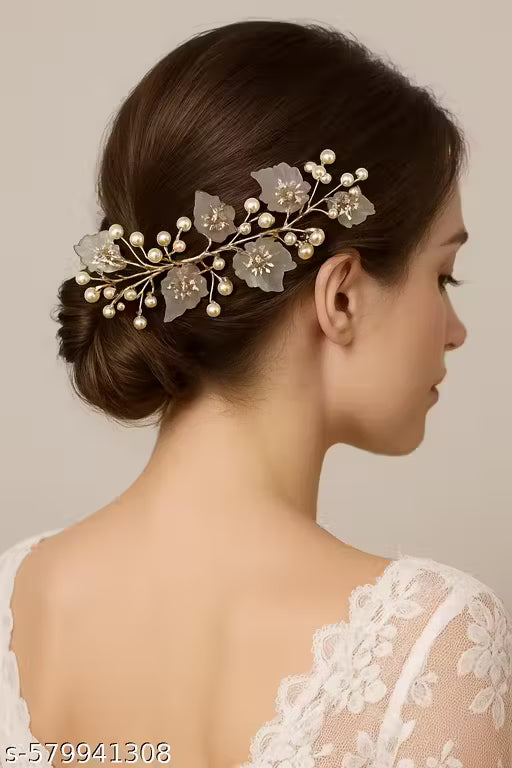 Elegant Floral Leaf & Pearl