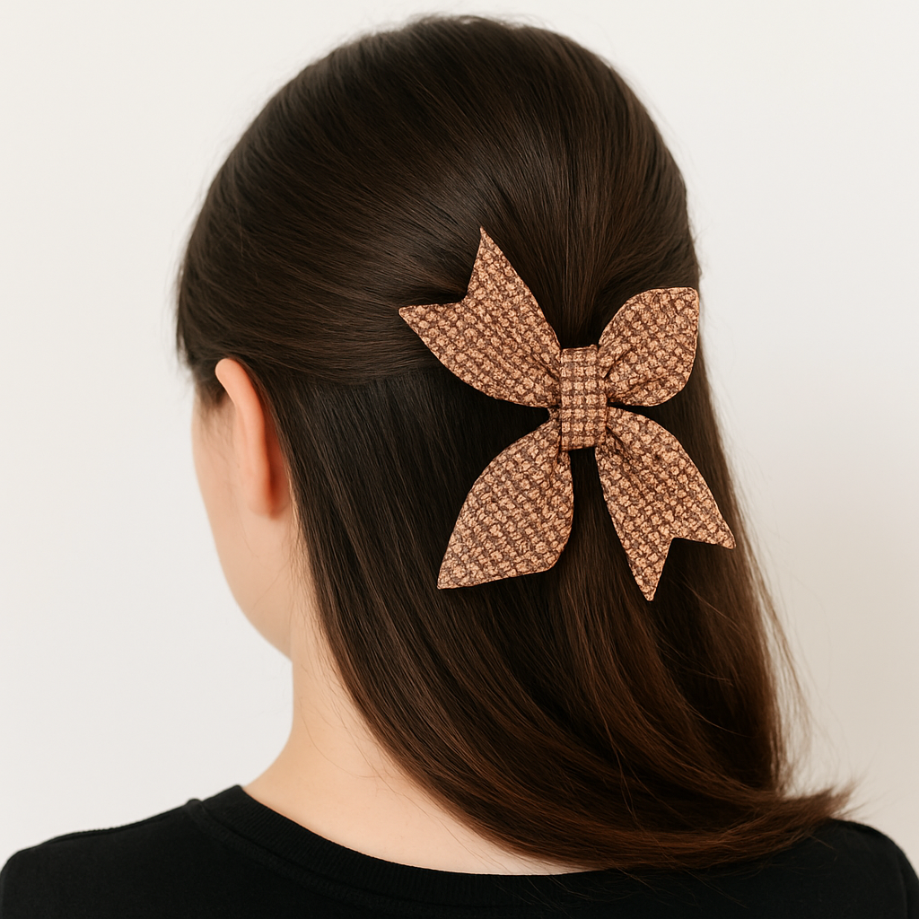 Hair Bow Clip Diamond Work